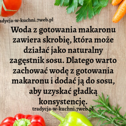 Woda z gotowania makaronu...