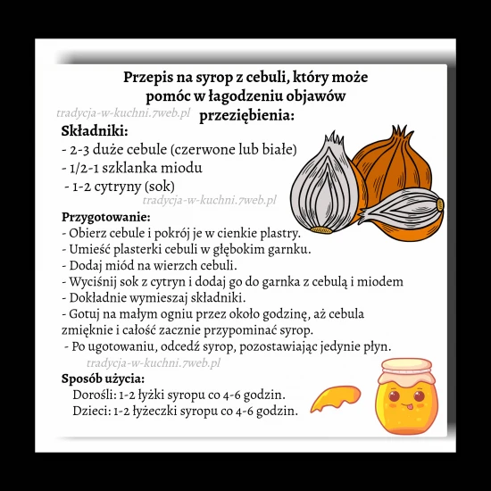 Przepis na syrop z cebuli, który może pomóc w łagodzeniu objawów przeziębienia