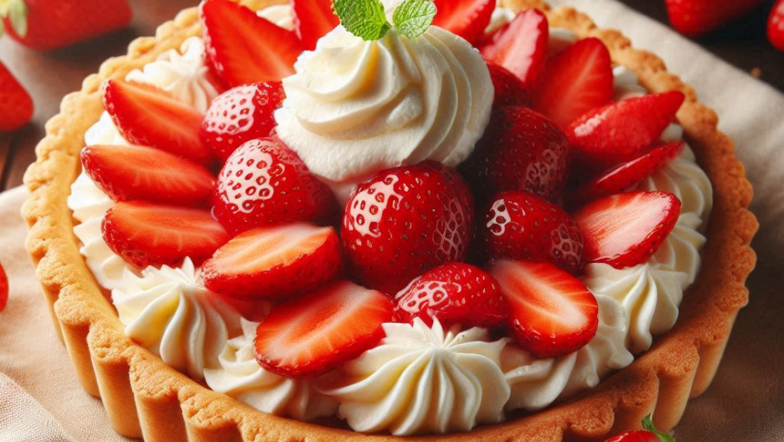 Tarta truskawkowa z kremem waniliowym