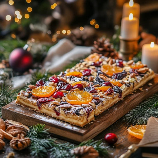 Mazurek bożonarodzeniowy z bakaliami