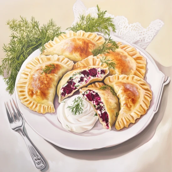 Pierogi z wiosennym nadzieniem z botwinki i białego sera