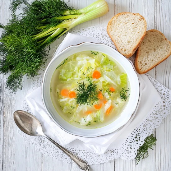 🥣 Wiosenna zupa z młodej kapusty i koperku – przepis krok po kroku