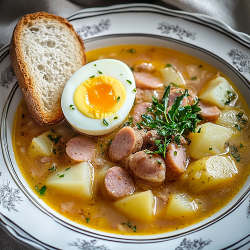 🍲 Domowy żurek na wędzonce z dodatkiem chrzanu – tradycyjny przepis
