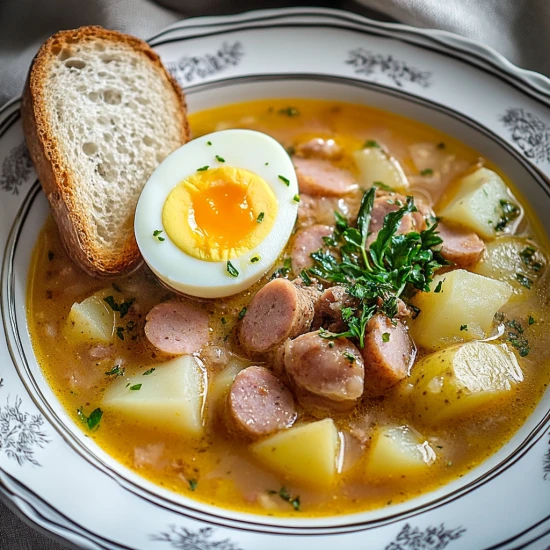 🍲 Domowy żurek na wędzonce z dodatkiem chrzanu – tradycyjny przepis