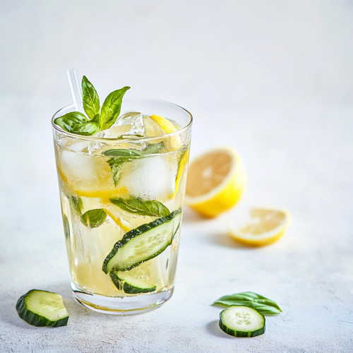 🧊 Letnia lemoniada z bazylią i ogórkiem – domowy napój na upały