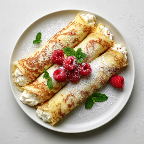 🥞 Naleśniki z twarożkiem i malinami