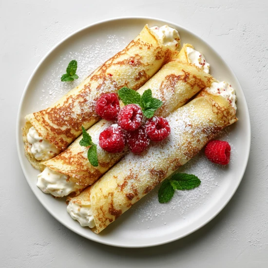 🥞 Naleśniki z twarożkiem i malinami