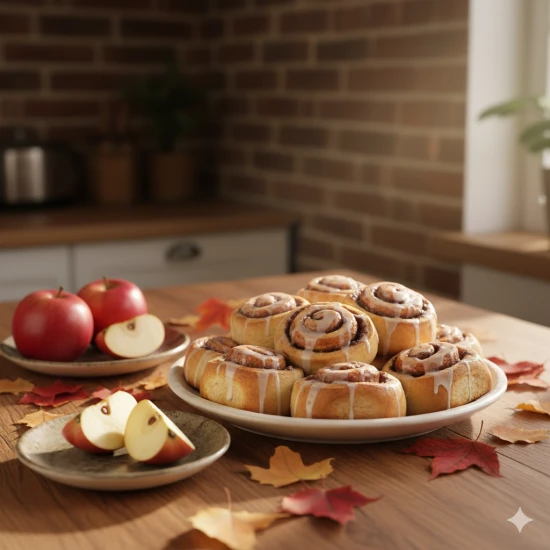 Cynamonowe bułeczki z jabłkami – smak jesieni