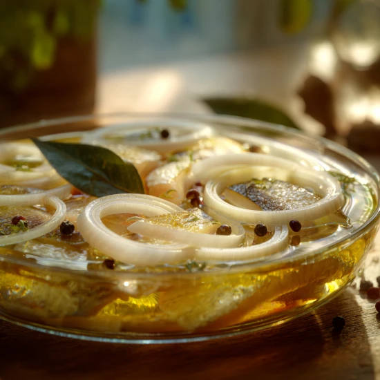 Śledzie w oleju z cebulą